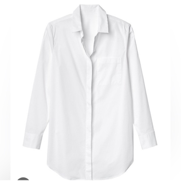 Athleta Button Down Oversized Button Down Long Sleeve Shirt. - Picture 1 of 14